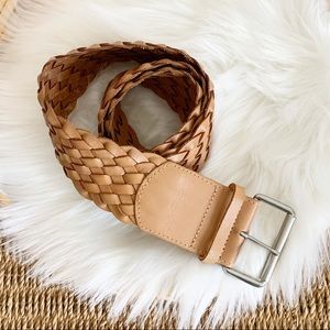Tan leather braided belt size Small